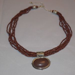 Brown beaded necklace